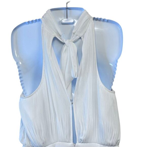 New Veronica Beard Lilliana Plisse Pleated Halter Wite Maxi Dress Bridal Sz 4 - Picture 11 of 15